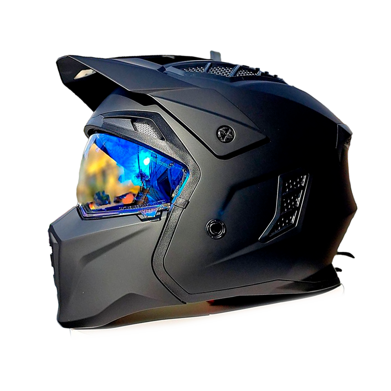 CASCO MOTO STREET FIGHTER LOGAN VISOR DIURNO NEGRO MATE