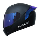 CASCO PARA MOTO LS2 NS352 NEGRO MATE AZUL