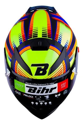 CASCO MOTO BIHR SOLELUNA AMARILLO MATE DOBLE VISOR