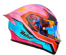 CASCO MOTO BIHR ROSA VERDE MATE DOBLE CERTIFICADO