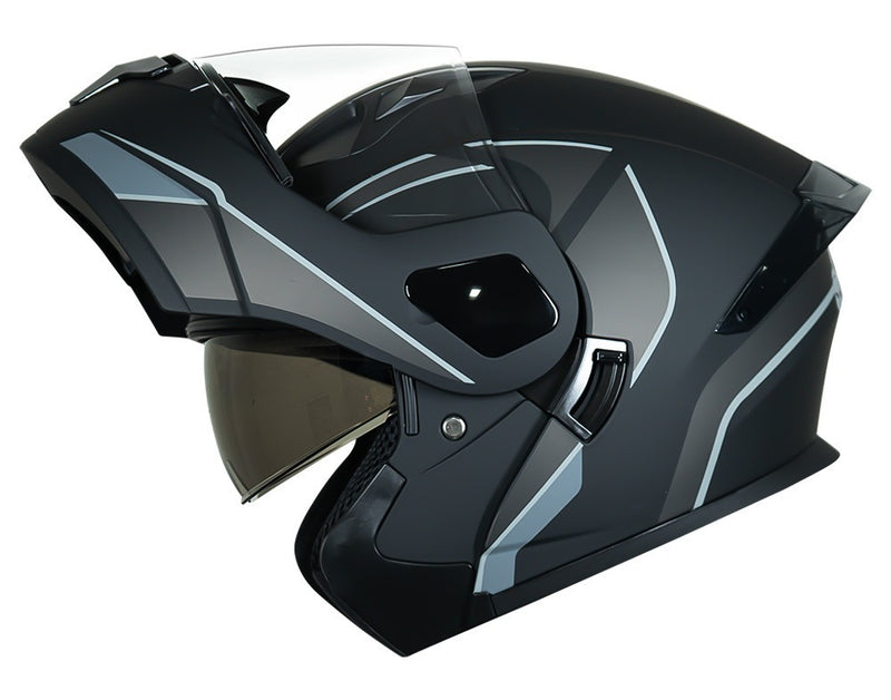CASCO MOTO ABATIBLE KRATOS GRIS NEGRO MATE