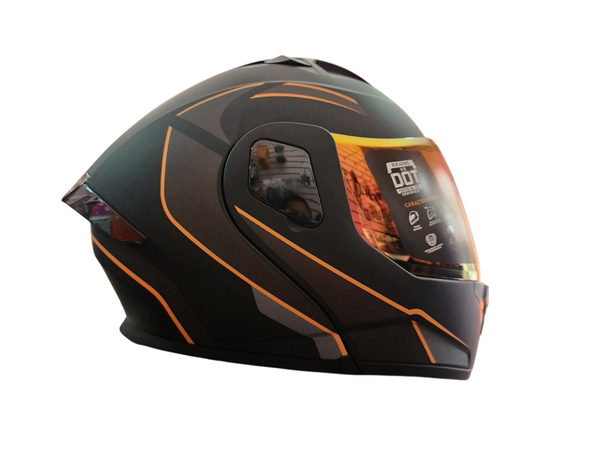 CASCO MOTO ABATIBLE KRATOS K35 VAIKEN NARANJA NEGRO