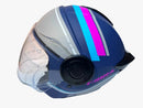 CASCO PARA MOTO FIBRA ONE BIT STREAM LANDER AZUL MATE