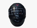 CASCO PARA MOTO ABATIBLE FIBRA ATTO DUO NEGRO MATE CON LED