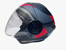 CASCO PARA MOTO FIBRA ONE BIT STREAM THUNDER NEGRO ROJO