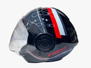 CASCO PARA MOTO FIBRA ONE BIT STREAM LANDER ROJO NEGRO