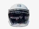 CASCO PARA MOTO FIBRA ONE BIT STREAM BLANCO BRILLO