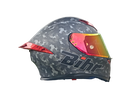 CASCO MOTO BIHR DOBLE VISOR NEGRO CAMUFLADO MATE GRIS ALERON ROJO POLARIZADO