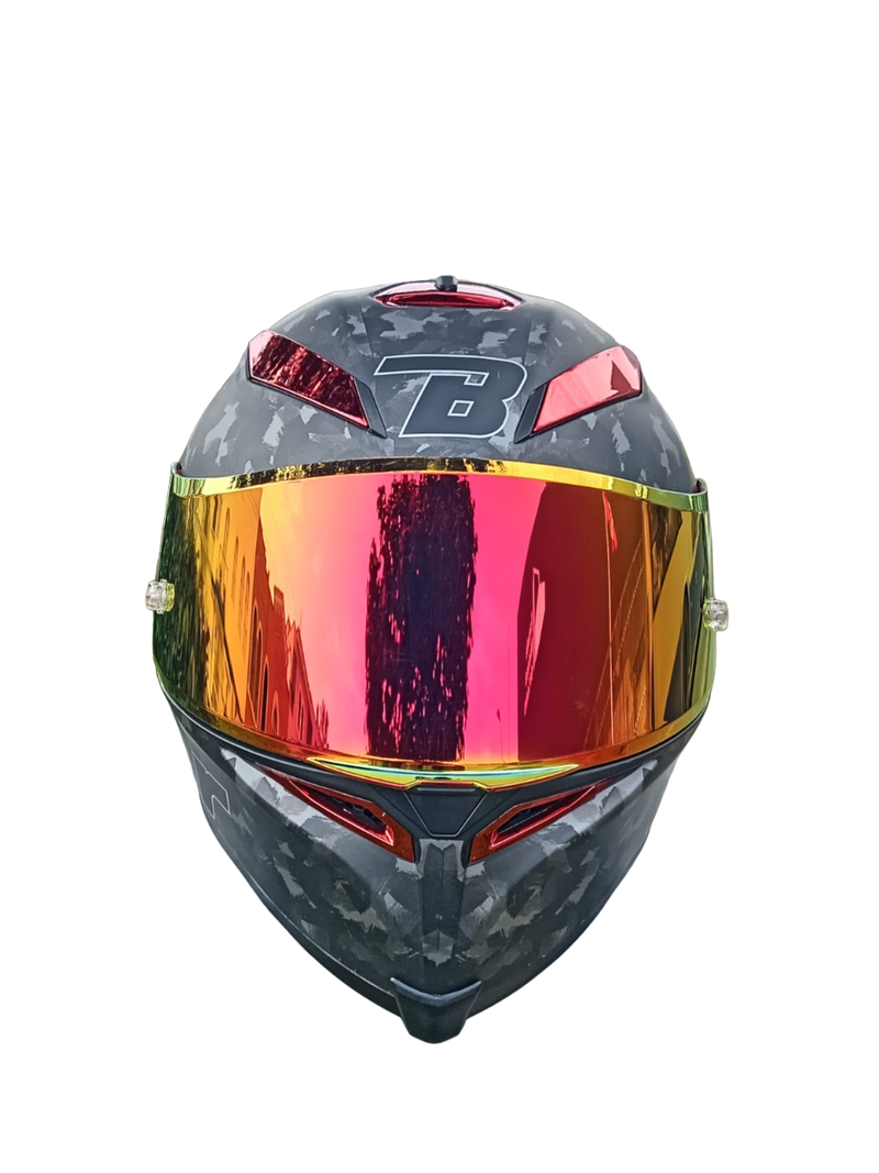 CASCO MOTO BIHR DOBLE VISOR NEGRO CAMUFLADO MATE GRIS ALERON ROJO POLARIZADO