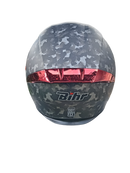 CASCO MOTO BIHR DOBLE VISOR NEGRO CAMUFLADO MATE GRIS ALERON ROJO POLARIZADO