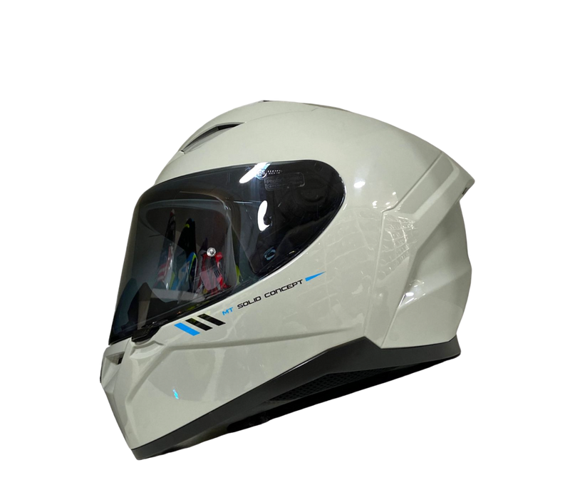 CASCO MOTO MT HELMETS SEGMENT BLANCO BRILLO POLARIZADO