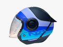 CASCO MOTO ABIERTO NZI CIVIC MATE AZUL NEGRO