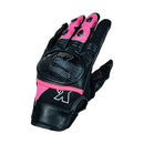 Guante para moto de mujer X-KUDO CUERO ASTRA negro / rosado CE