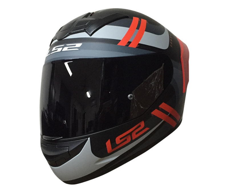 CASCO MOTO LS2 NS352 ZENNA NEGRO MATE ROJO POLARIZADO