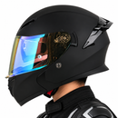 Casco Moto Abatible NEGRO diseño Revo blue Doble Visor Ecer2206