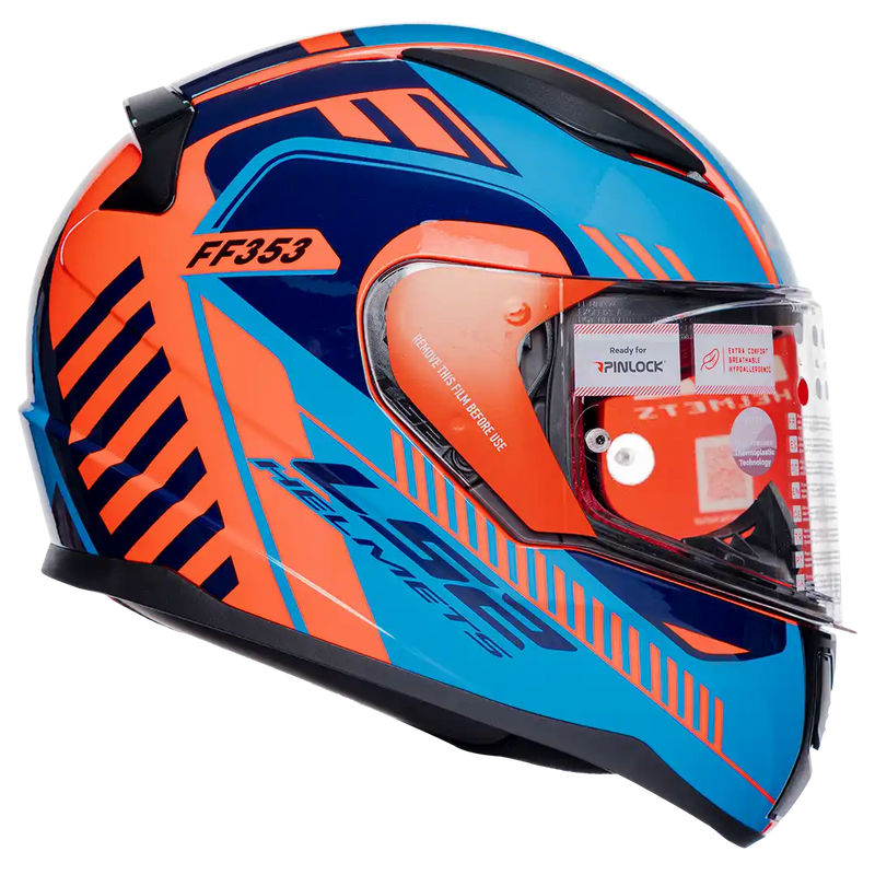 CASCO INTEGRAL LS2 FF353 DESTRIP AZUL NARANJA CELESTE