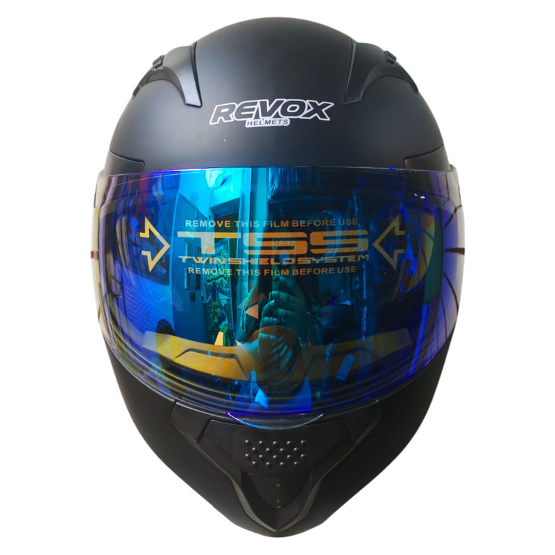 CASCO REVOX MOTO ARTICULADO DOBLE VISOR DIURNO AZUL