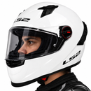 Casco Ls2 Cosmos Blanco Brillo Escarchado Visor Trasparente