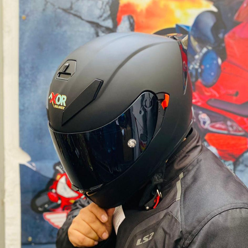 CASCO MOTO AXOR EX BIHR NEGRO MATE POLARIZADO DOBLE VISOR