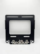 Porta Placa Para Moto REDBULL Universal NEGRO De Acero Inoxidable