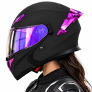 CASCO MOTO CES ARTICULADO DOBLE VISOR CERTIFICADO ZAFIRO LILA