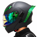 CASCO MOTO CES ABATIBLE EX SOMAN NEGRO VERDE ZAFIRO