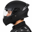 CASCO MOTO CES ARTICULADO DOBLE VISOR CERTIFICADO NEGRO MATE
