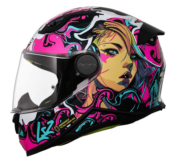 CASCO INTEGRAL PARA MOTO LS2 FF812 MINI CYBERG PURPURA MATE