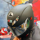 CASCO MOTO AXOR K5 NO BIHR FIBRA CARBONO DOBLE VISOR ESPEJO