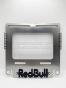 Porta Placa Para Moto REDBULL Universal De Acero Inoxidable