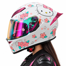 CASCO MOTO BIHR HELLO KITTY BLANCO ROSA DOBLE VISOR DIURNO