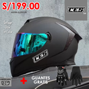 CASCO MOTO CES DOBLE VISOR CON ALERON NEGRO MATE 702 IRIDIUM