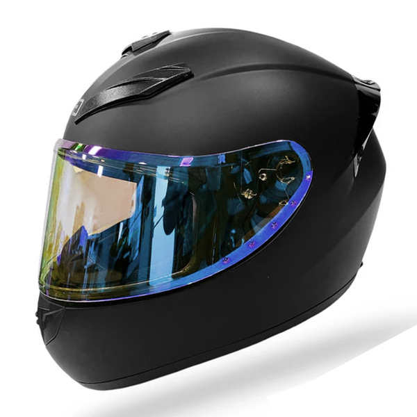 CASCO MOTO REVOX CERTIFICADO VISOR REVO AZUL DIA Y NOCHE