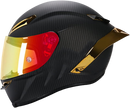 CASCO MOTO AXOR GP FIBRA DE CARBONO MATE ALERON DORADO