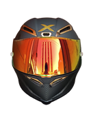 CASCO MOTO AXOR GP FIBRA DE CARBONO MATE ALERON DORADO