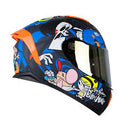 CASCO MOTO SHAFT SH-582 SP BILLY Y MANDY AZUL MATE