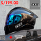 CASCO MOTO DOBLE VISOR CON ALERON DISEÑO CARBONO IRIDIUM