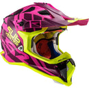 CASCO MOTO MUJER CROSS LS2 MX470 ROSADO/AMARILLO