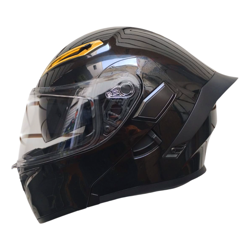 CASCO MOTO CES EX SOMAN ABATIBLE NEGRO BRILLO