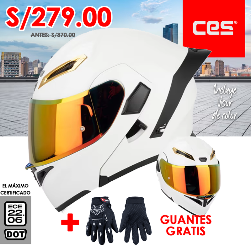 CASCO MOTO CES EX SOMAN BLANCO BRILLO ZAFIRO IRIDIUM