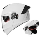 CASCO MOTO AXK ARTICULADO BLANCO CON LED