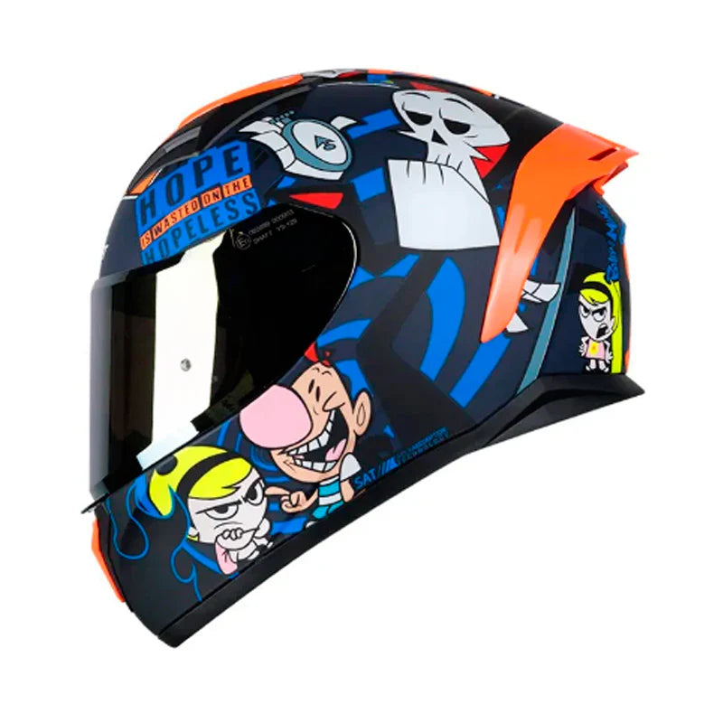 CASCO MOTO SHAFT SH-582 SP BILLY Y MANDY AZUL MATE