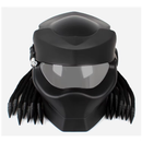 CASCO MOTO DEPREDADOR NEGRO MATE CERTIFICADO CON TRENZAS Y LUZ LED