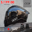 CASCO MOTO CES DOBLE VISOR CON ALERON DISEÑO CARBONO 701 POLARIZADO