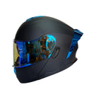 CASCO PARA MOTO ABATIBLE XTREME NEGRO VISOR AZUL DIA Y NOCHE