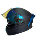 CASCO PARA MOTO ABATIBLE XTREME NEGRO VISOR AZUL DIA Y NOCHE