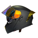 CASCO PARA MOTO ABATIBLE XTREME NEGRO VISOR DORADO DIA Y NOCHE