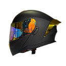 CASCO PARA MOTO ABATIBLE XTREME NEGRO VISOR DORADO DIA Y NOCHE