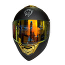 CASCO PARA MOTO ABATIBLE XTREME NEGRO VISOR DORADO DIA Y NOCHE