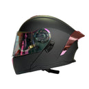 CASCO PARA MOTO XTREME NEGRO VISOR ROSADO ALERON CROMADO